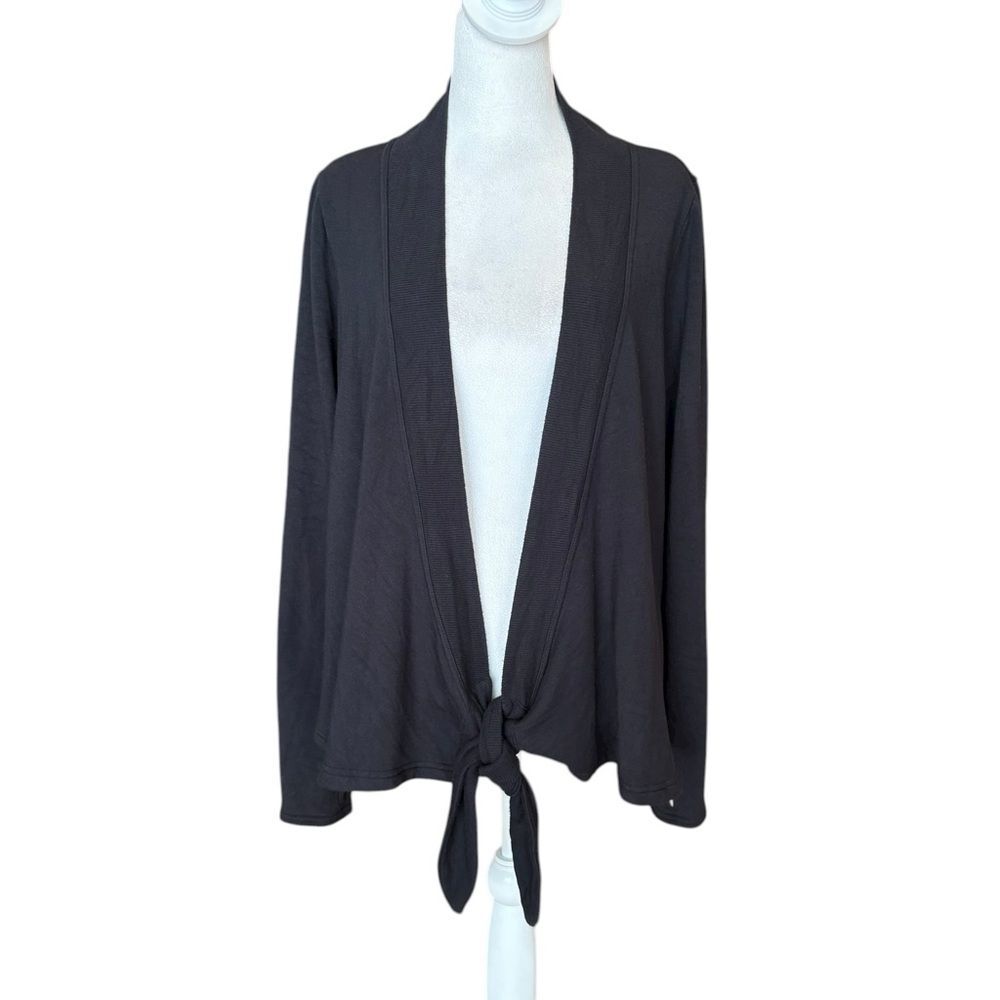 Athleta Black Tie Front Cardigan Sweater Modal Blend Women’s Size Medium